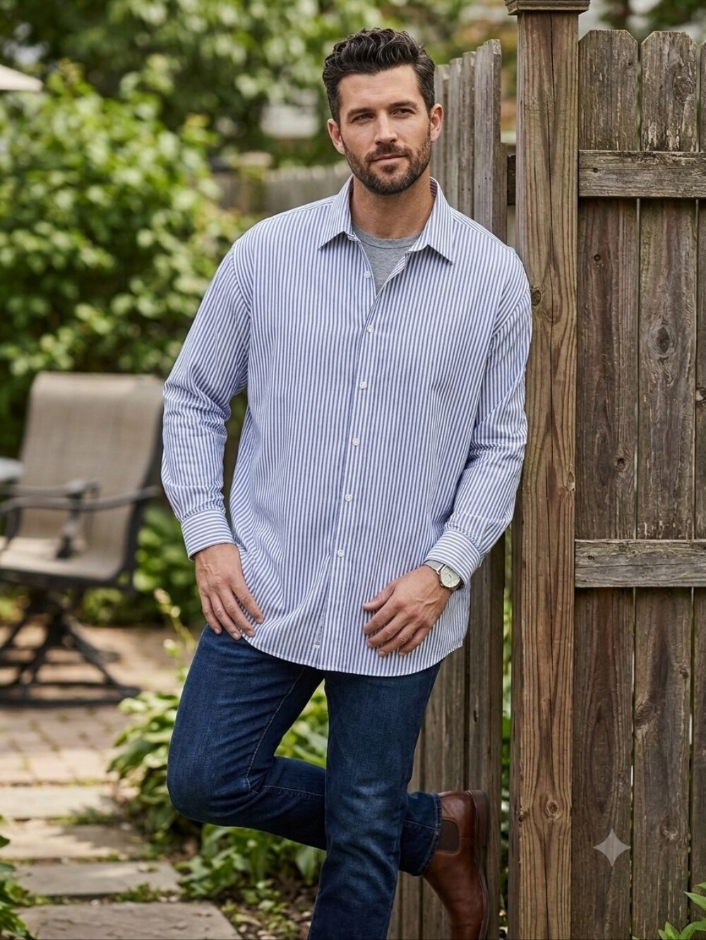 Peter Millar Crown Lite Button Down Shirt Blue White Stripe XXL
